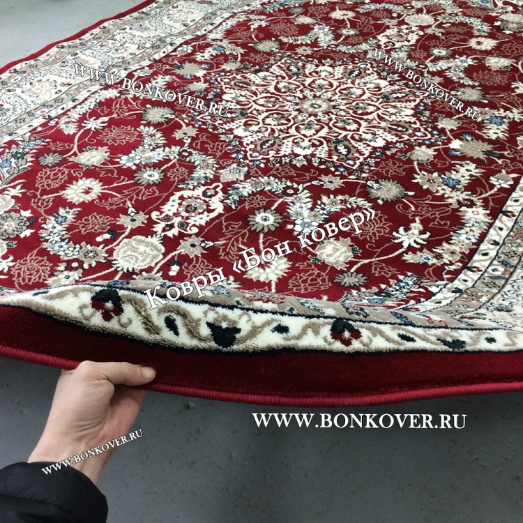 Турецкий Ковер Медальон дизайн 73 Красный Овальный