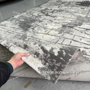 Турецкий Ковер Для Гостиной Дизайн 09 Серый Прямоугольный